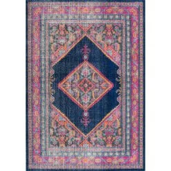 NuLOOM Vintage Bordered Medallion Adame Area Rug
