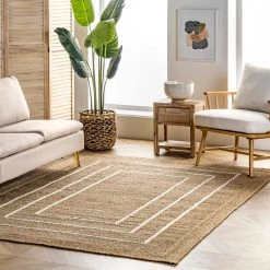 NuLOOM New Arrivals Caile Hand Loomed Raised Geometric Jute Area Rug
