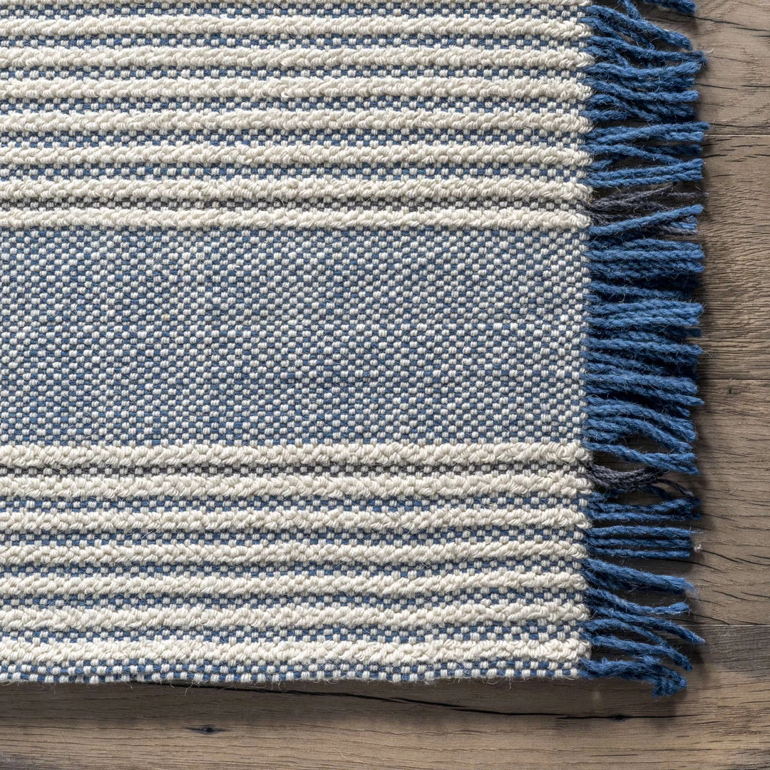 NuLOOM Jennie Hand Loomed Wool Striped Flatweave Fringe Area Rug New Arrivals 5 NuLOOM Jennie Hand Loomed Wool Striped Flatweave Fringe Area Rug New Arrivals