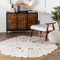 NuLOOM Bree Floral Braided Jute Area Rug