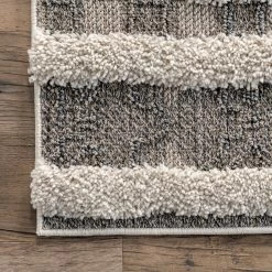 NuLOOM New Arrivals Presleigh High Low Textured Shaggy Diamond Area Rug