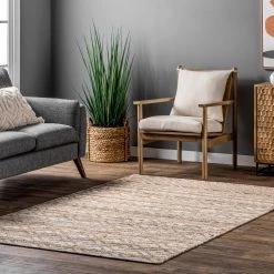 NuLOOM Talia Flatweave Jute & Wool Geometric Lattice Area Rug