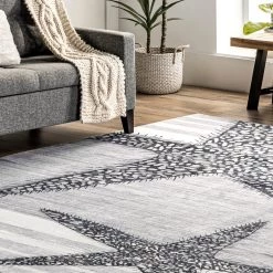 NuLOOM New Arrivals Alva Faded Abstract Machine Washable Area Rug