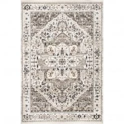 NuLOOM Oliveira Floral Medallion Fringe