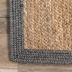 NuLOOM New Arrivals Lina Jute Border Area Rug