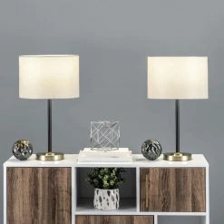 NuLOOM Lima 21" Metal Table Lamp Set Of 2 Lighting