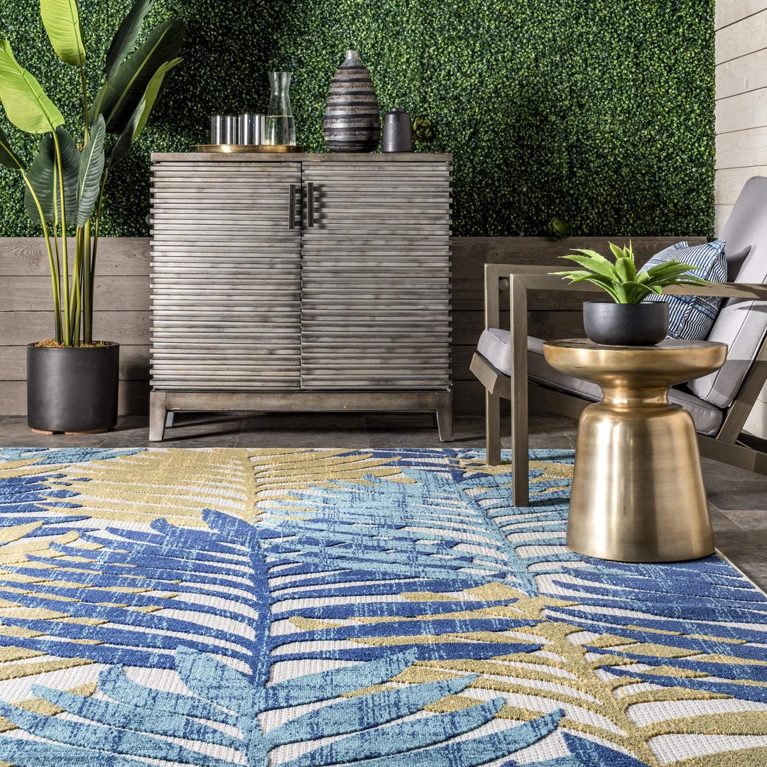 NuLOOM Molly Textured Tropical Leaves Indoor/Outdoor Area Rug New Arrivals 8 NuLOOM Molly Textured Tropical Leaves Indoor/Outdoor Area Rug New Arrivals