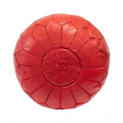 NuLOOM Handmade Moroccan Leather Filled Ottoman Pouf