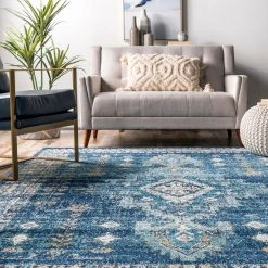 NuLOOM New Arrivals Juliette Vintage Diamond Medallion Area Rug