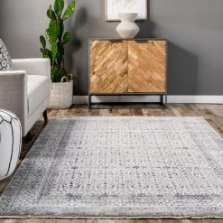 NuLOOM Michelle Distressed Vintage Bordered Fringe Area Rug New Arrivals