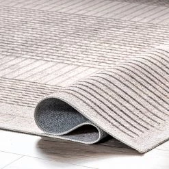 NuLOOM New Arrivals Erica Machine Washable Modern Striped Block Area Rug