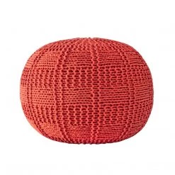 NuLOOM New Arrivals Berlin Casual Knitted Filled Ottoman Pouf
