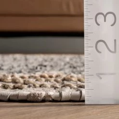 NuLOOM New Arrivals Jute Bordered Leather Area Rug