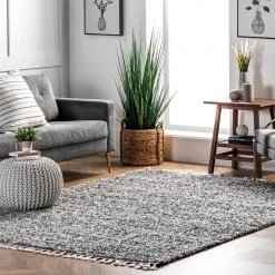 NuLOOM Brooke Contemporary Soft Shag Tassel Area Rug