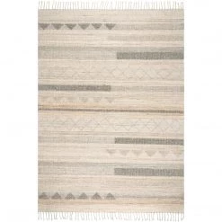NuLOOM Geometric Stripes Wool Tassel Area Rug New Arrivals