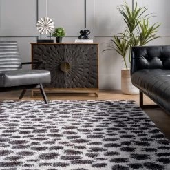 NuLOOM Lennon Cozy Shag Leopard Area Rug