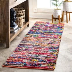 NuLOOM Braided Chindi Cotton Michiko Area Rug Bohemian