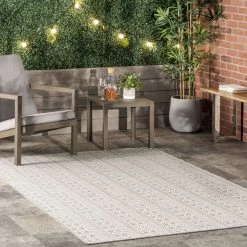 NuLOOM New Arrivals Devon Geometric Stiped Indoor/Outdoor Area Rug