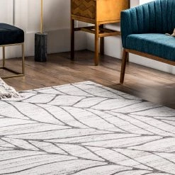 NuLOOM Lanette Abstract Leaves Machine Washable Area Rug