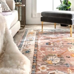 NuLOOM New Arrivals Vintage Brandi Floral Fringe Area Rug