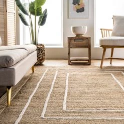 NuLOOM New Arrivals Caile Hand Loomed Raised Geometric Jute Area Rug