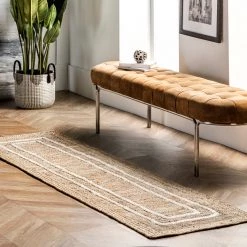 NuLOOM New Arrivals Caile Hand Loomed Raised Geometric Jute Area Rug