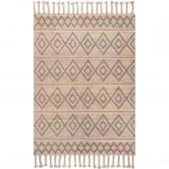 NuLOOM Alex Hand Woven Wool And Jute Textured Geometric Tassel Area Rug