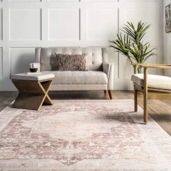 NuLOOM New Arrivals Rosa Machine Washable Distressed Vintage Medallion Area Rug 18 NuLOOM New Arrivals Rosa Machine Washable Distressed Vintage Medallion Area Rug