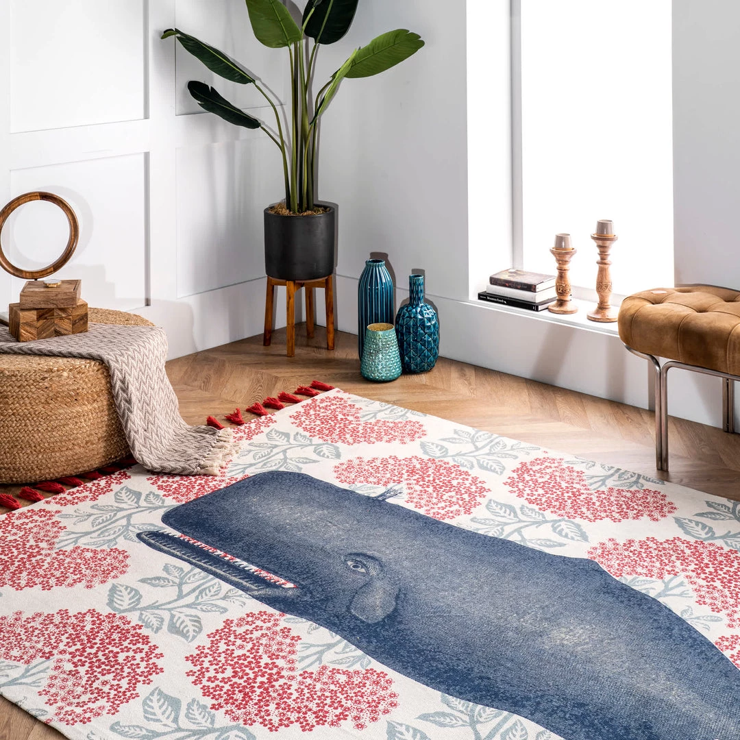 NuLOOM Thomas Paul Flatweave Cotton Whale Area Rug Contemporary 9 NuLOOM Thomas Paul Flatweave Cotton Whale Area Rug Contemporary