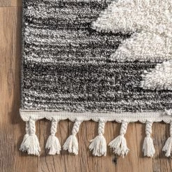 NuLOOM New Arrivals Mikayla High Low Soft Shaggy Tribal Tassel Area Rug