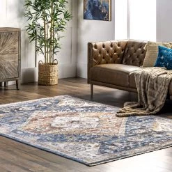NuLOOM Addison Transitional Faded Medallion Fringe Area Rug New Arrivals