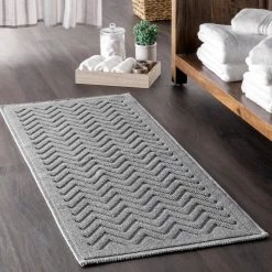 NuLOOM Lyle Textured Chevron Bath Mat