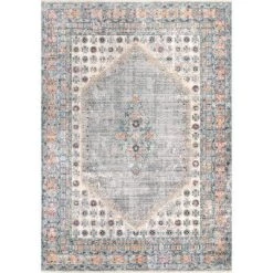 NuLOOM New Arrivals Vintage Sharron Medallion Fringe Area Rug