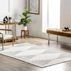 NuLOOM New Arrivals Diamond Pinstriped Washable Shag Area Rug
