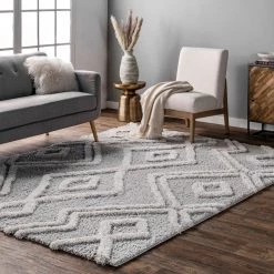 NuLOOM Vivianne High Low Moroccan Diamond Soft Shaggy Area Rug New Arrivals