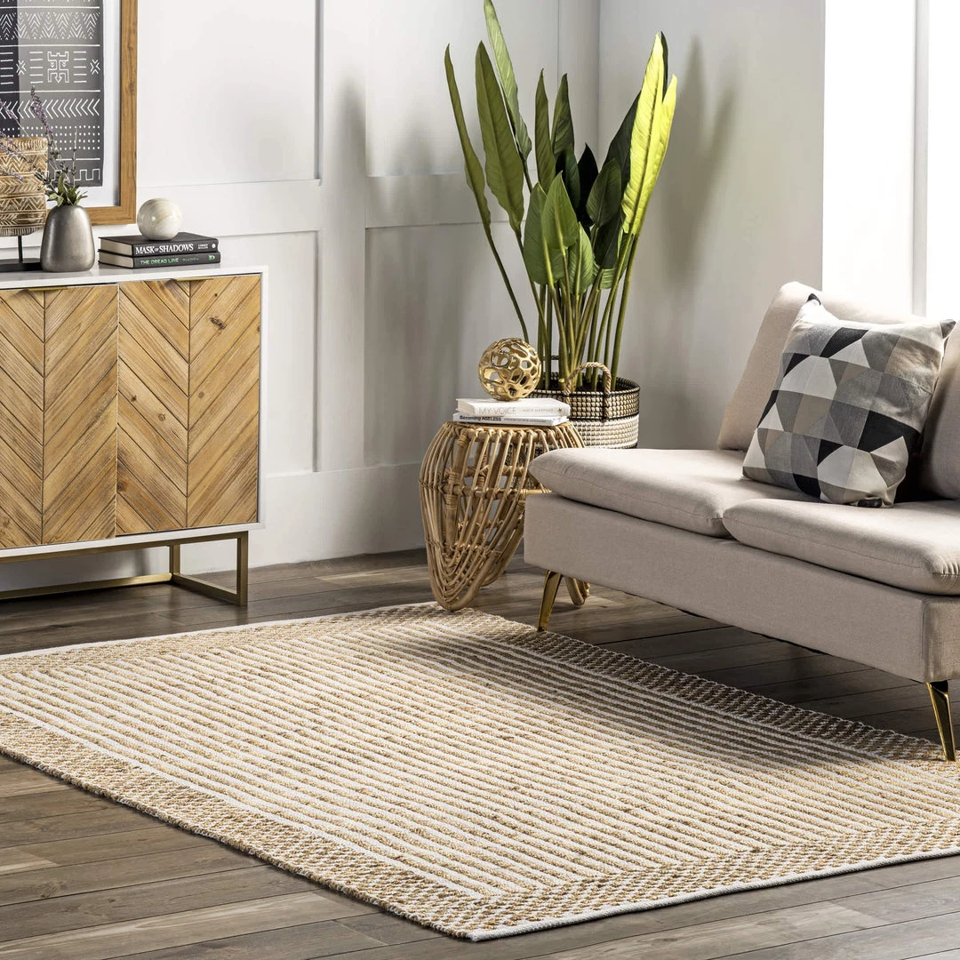 NuLOOM Ella Jute And Cotton Striped Border Area Rug New Arrivals 2 NuLOOM Ella Jute And Cotton Striped Border Area Rug New Arrivals