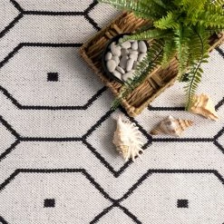 NuLOOM New Arrivals Josie Hand Loomed Cotton Flatweave Geometric Trellis Area Rug