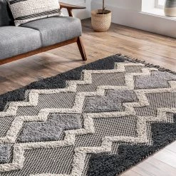 NuLOOM Denise Hand Woven Cotton High Low Shaggy Tassel Area Rug New Arrivals