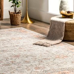 NuLOOM Marlena Faded Floral Machine Washable Area Rug
