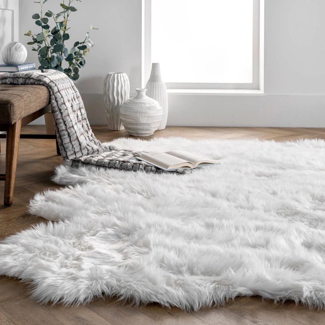 NuLOOM Dining Room Ayana Faux Sheepskin Octo Shaggy 8 NuLOOM Dining Room Ayana Faux Sheepskin Octo Shaggy