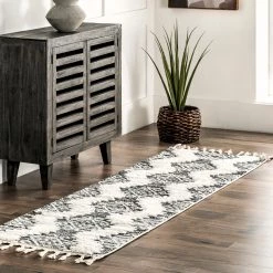 NuLOOM New Arrivals Mikayla High Low Soft Shaggy Tribal Tassel Area Rug