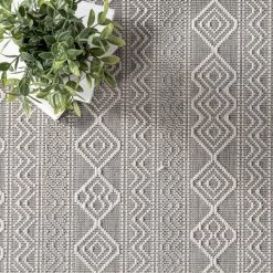 NuLOOM New Arrivals Devon Geometric Stiped Indoor/Outdoor Area Rug