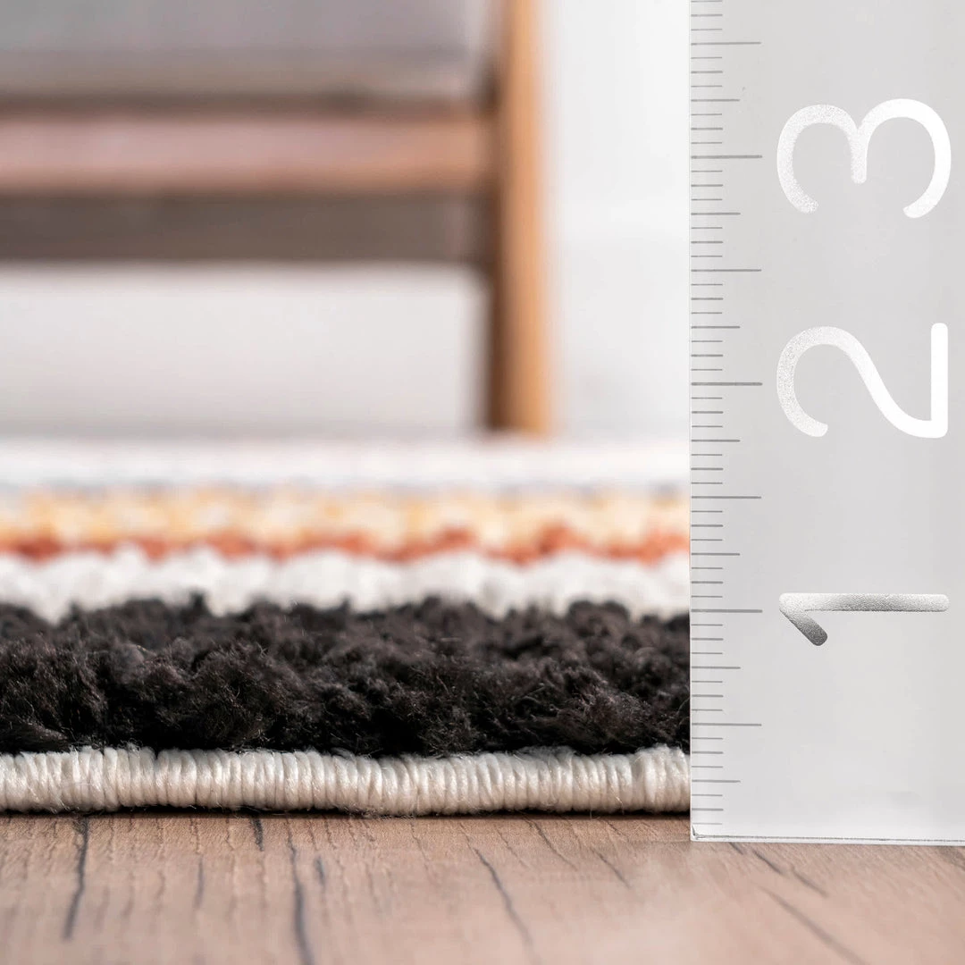 NuLOOM New Arrivals Tammy Striped Cozy Shag Braided Tassel Area Rug 3 NuLOOM New Arrivals Tammy Striped Cozy Shag Braided Tassel Area Rug