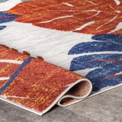 NuLOOM New Arrivals Ryleigh Textured Leaves Indoor/Outdoor Area Rug