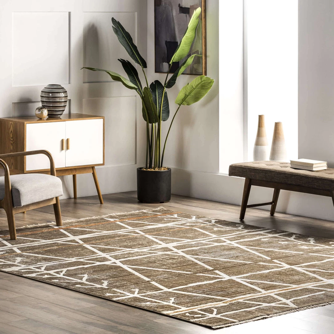 NuLOOM New Arrivals Pippa Distressed Diamond Trellis Fringe Area Rug 2 NuLOOM New Arrivals Pippa Distressed Diamond Trellis Fringe Area Rug