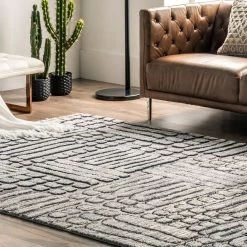 NuLOOM Lea Textured Maze Tassel Area Rug New Arrivals