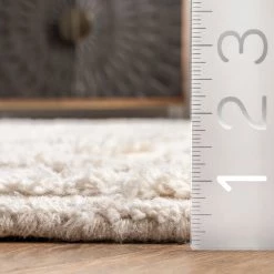 NuLOOM Kenna Wool Shaggy High-Low Geometric Trellis Area Rug New Arrivals