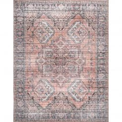 NuLOOM New Arrivals Maple Machine Washable Floral Medallion Area Rug