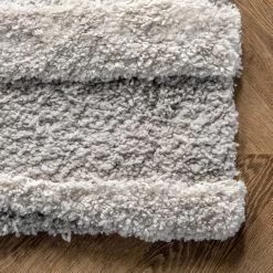 NuLOOM Natalia High Low Zebra Stripe Soft Shaggy Area Rug