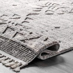 NuLOOM New Arrivals Sully Soft Snowflake Textured Tassel Area Rug